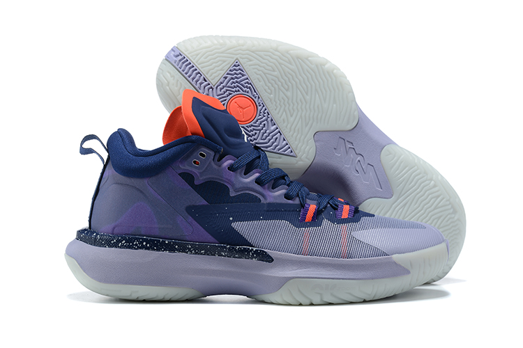 2021 Air Jordan Zion I Sea Blue Grey Orange Basketball Shoes - Click Image to Close